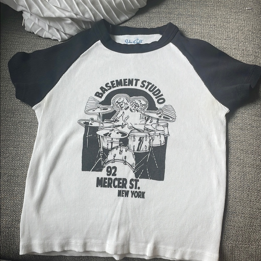 Black and White Kids Raglan Tee (very stretchy)